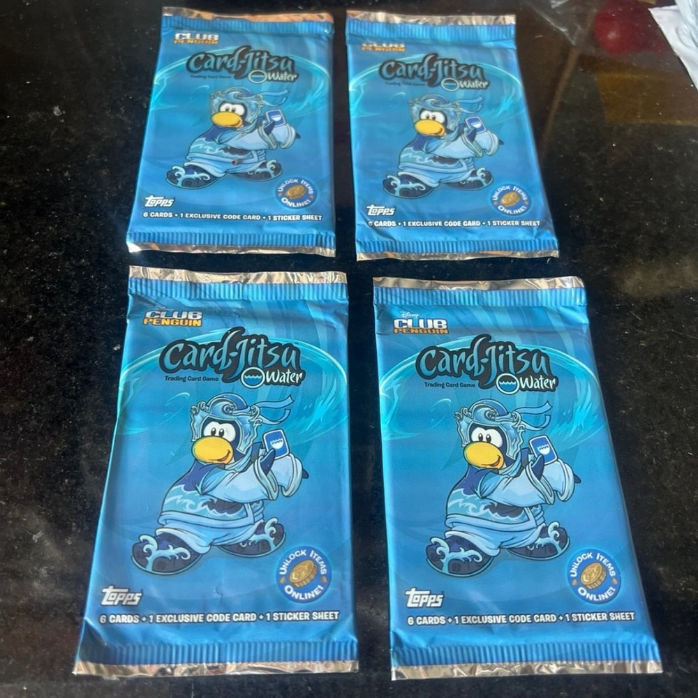 Club Penguin Pack Jitsu TCG Water Series 4 Booster Pack [6 Cards] 4 Packs New